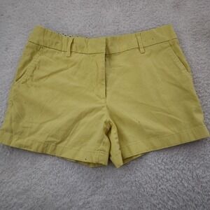 Cambridge Dry Goods Womens Yellow Chino Shorts Size 4 Cotton Stretch Summer